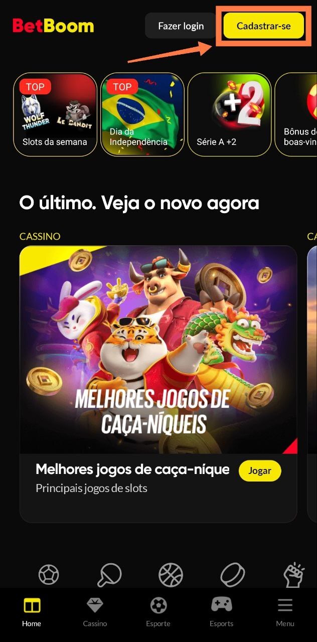 Clique em "Cadastrar-se"