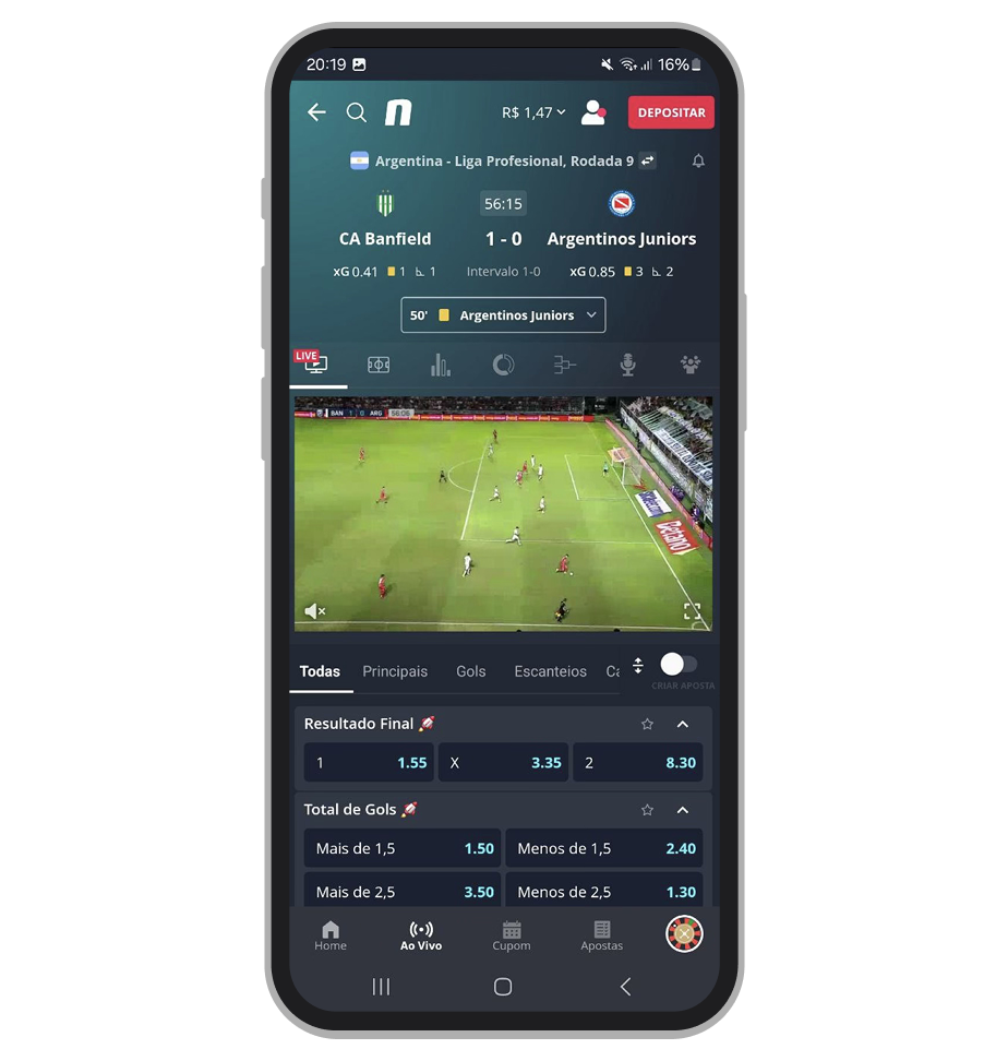 Transmissão ao vivo de futebol na Novibet