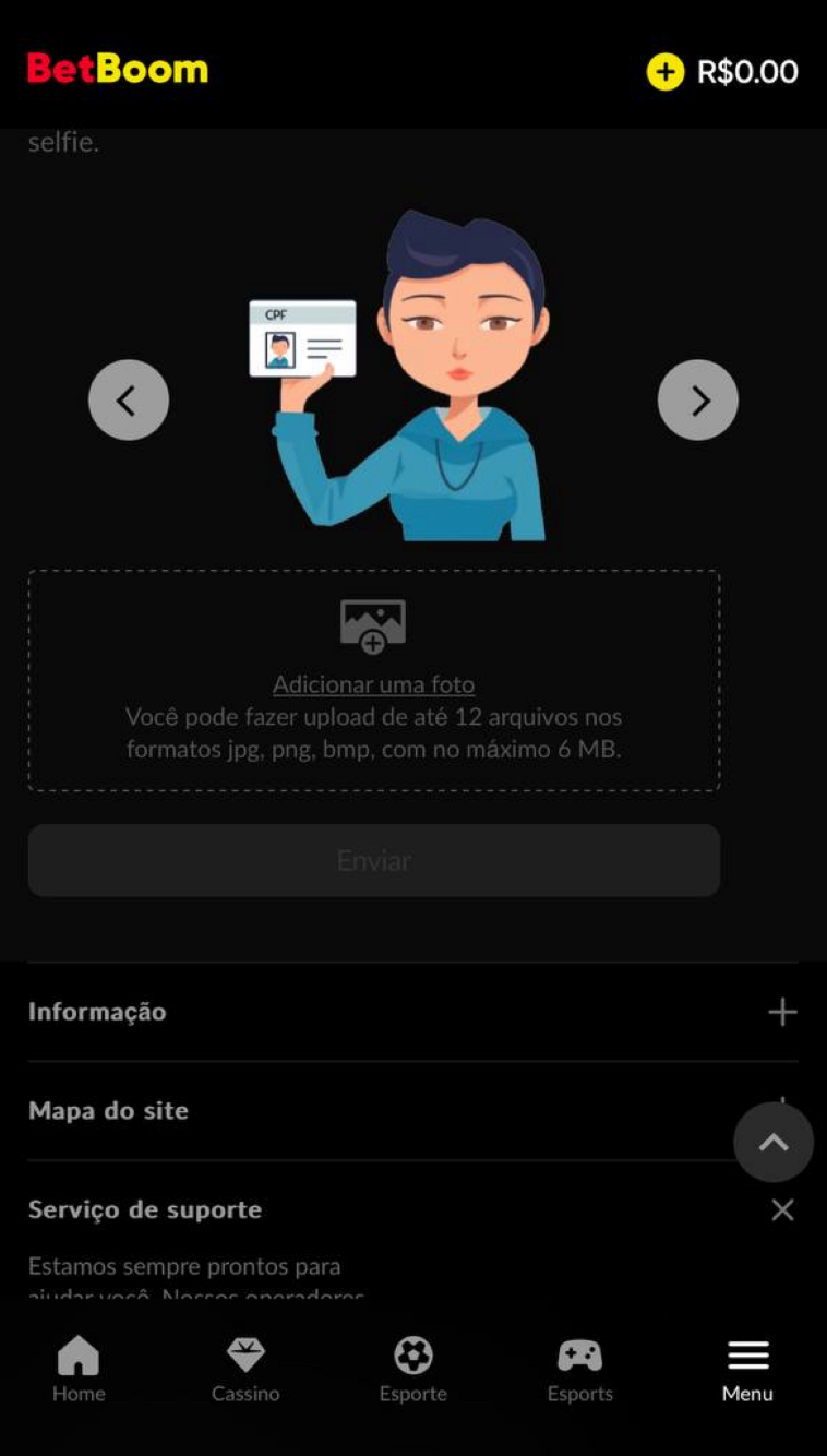 Pode enviar os documentos necessarios