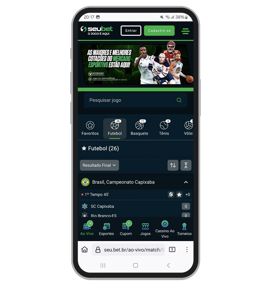 Apostas em futebol na Seubet