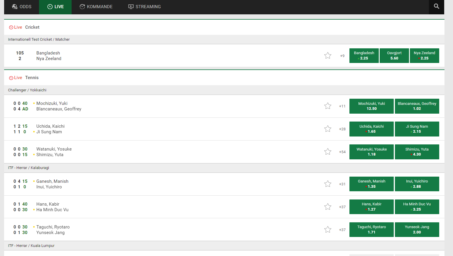 Livebetting