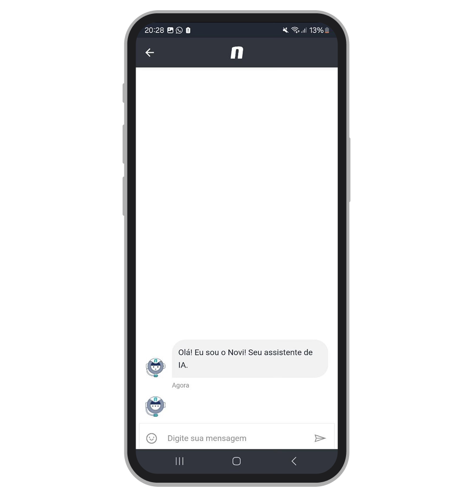 Robôn no chat ao vivo da Novibet 