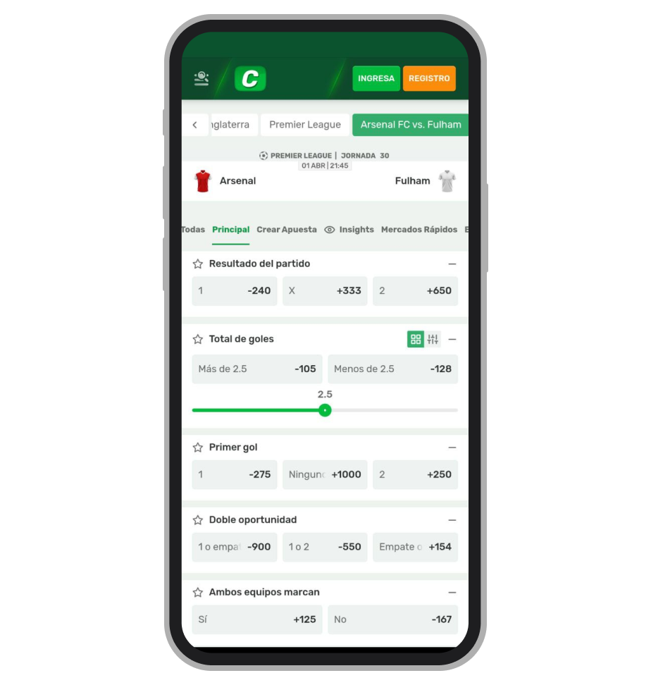 Crear apuesta y Cash Out