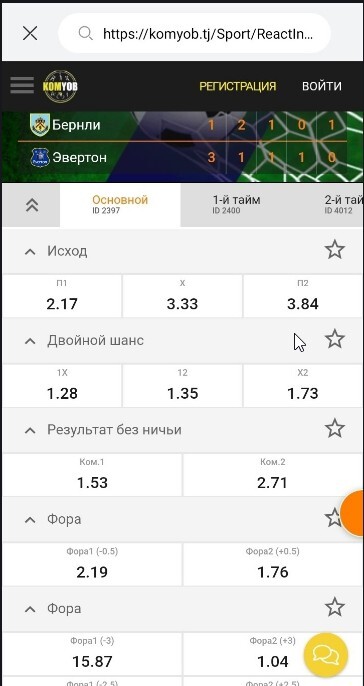 Роспись матча в БК «Комёб»