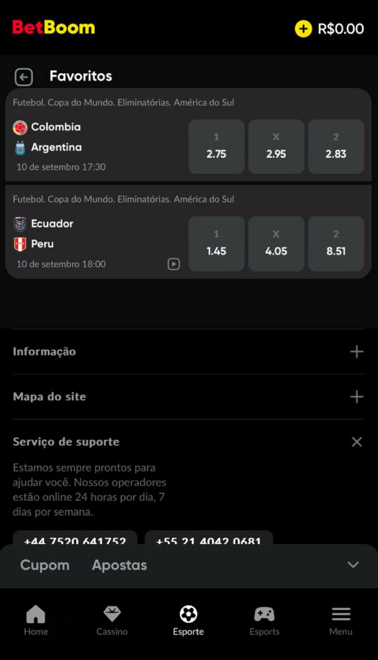 Lista de eventos favoritos
