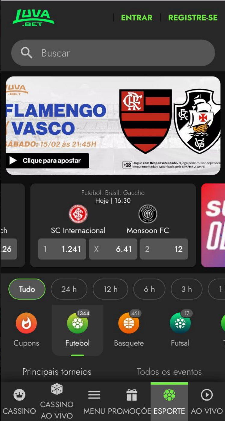 O site mobile da Luva.bet