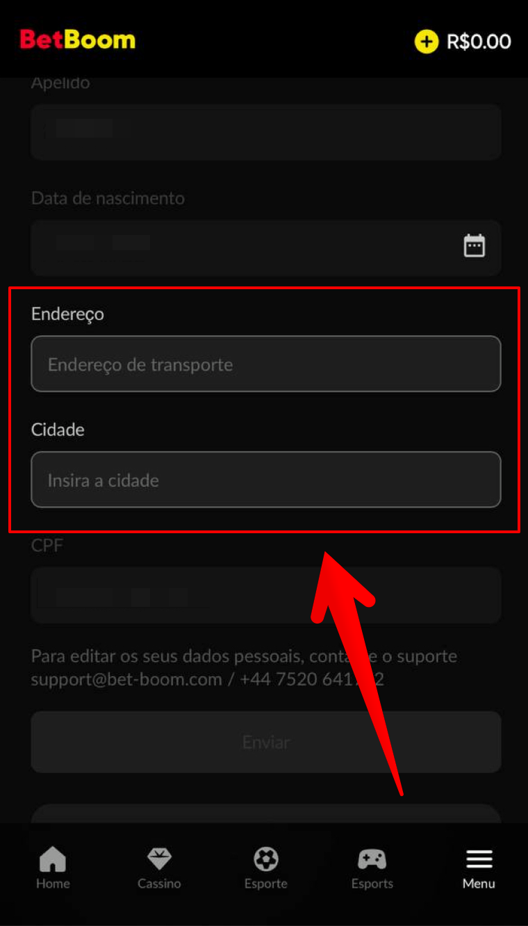Preencha o endereço