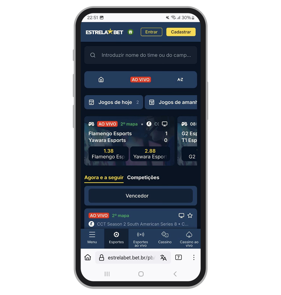 A seção eSports+ na EstrelaBet