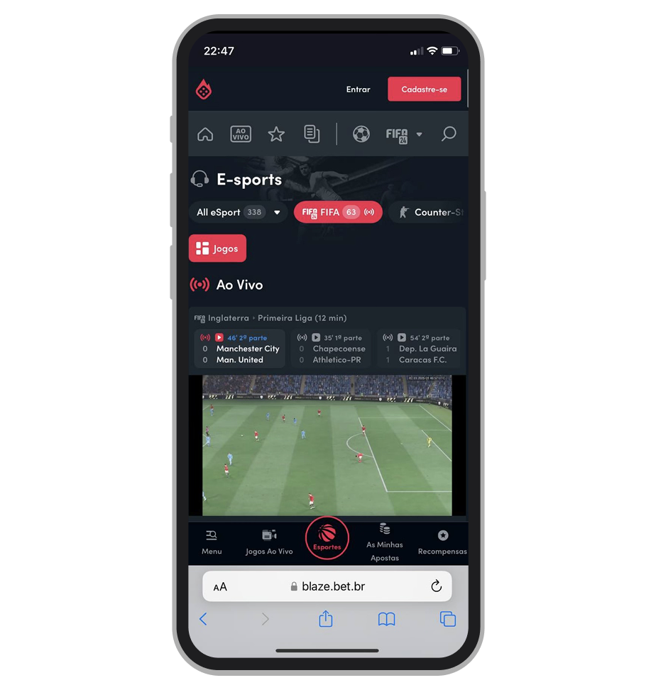 A Blaze tem uma ótima seleção de eventos de eSports