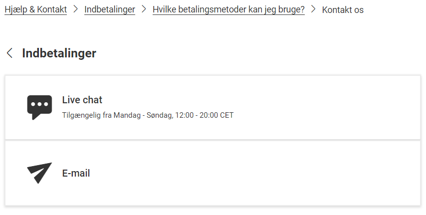 Kontaktmuligheder