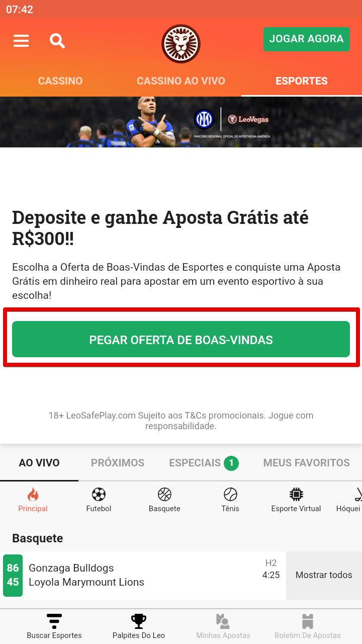Botão de cadastro sob o banner de bônus de esportes, Cadastro, passo 1, Cadastro, passo 2, Cadastro, passo 3: spoiler com bônus, Cadastro, passo 3: finalização